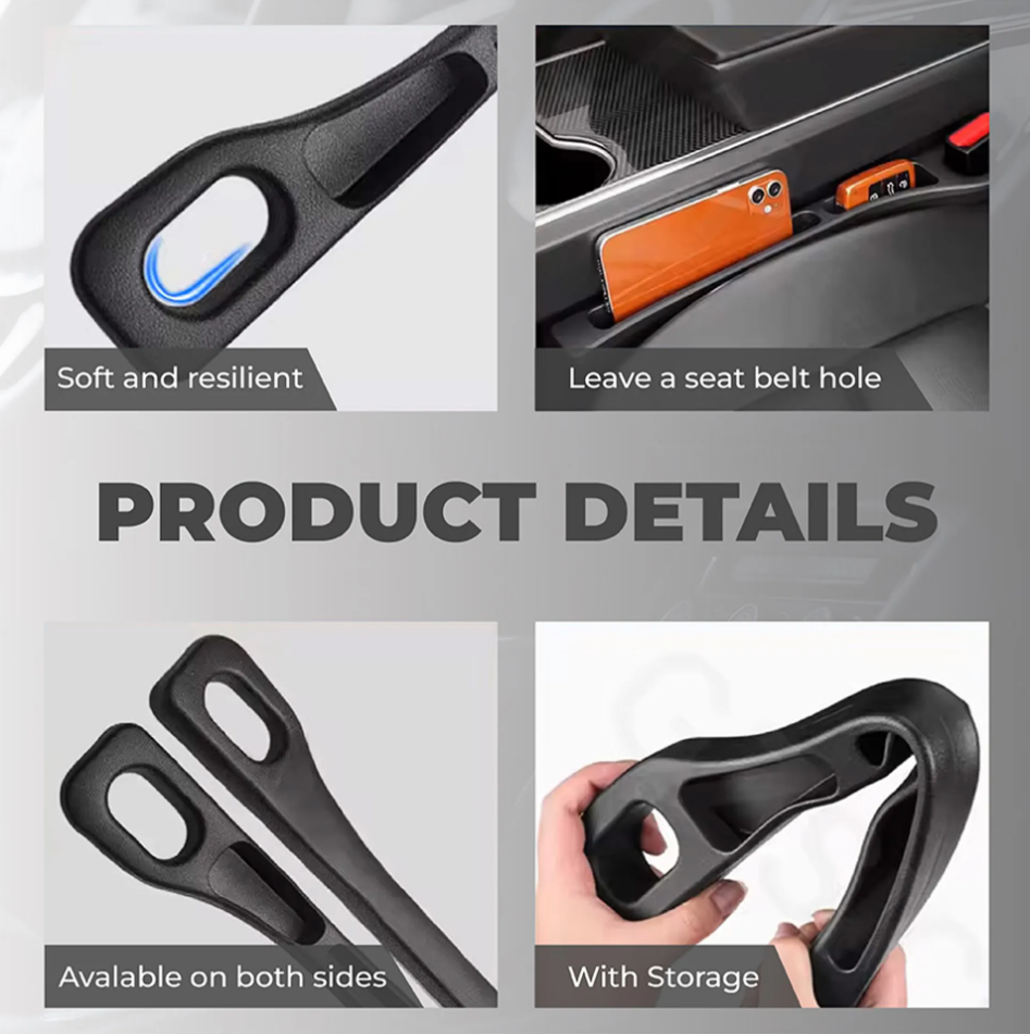Car Seat Gap Filler Strip – Anti-Drop Pad with Seatbelt Slot