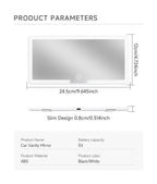 Car Interior Mirrors Sun Visor Plate LED HD Makeup Mirror for Girls Women Rechargeable Fill Light Universal Thin Vanity Mirror