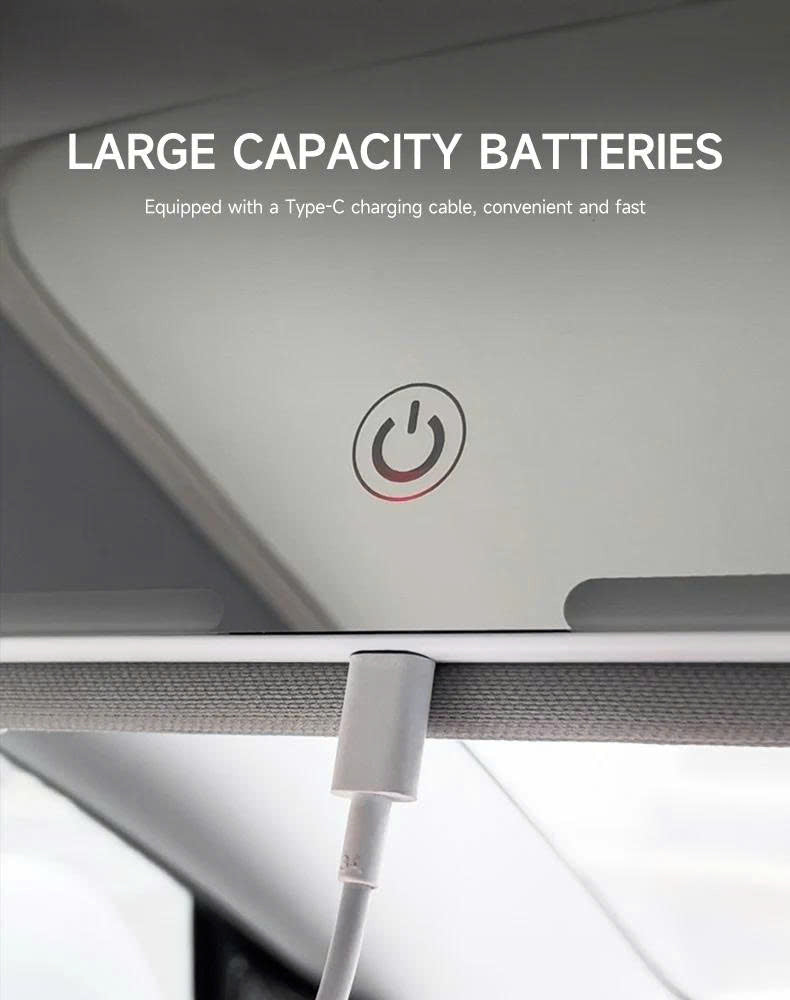 Car Interior Mirrors Sun Visor Plate LED HD Makeup Mirror for Girls Women Rechargeable Fill Light Universal Thin Vanity Mirror