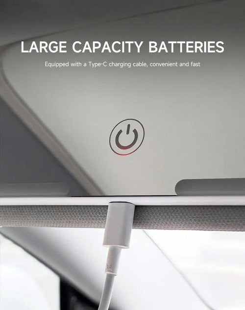 Car Interior Mirrors Sun Visor Plate LED HD Makeup Mirror for Girls Women Rechargeable Fill Light Universal Thin Vanity Mirror