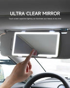 Car Interior Mirrors Sun Visor Plate LED HD Makeup Mirror for Girls Women Rechargeable Fill Light Universal Thin Vanity Mirror