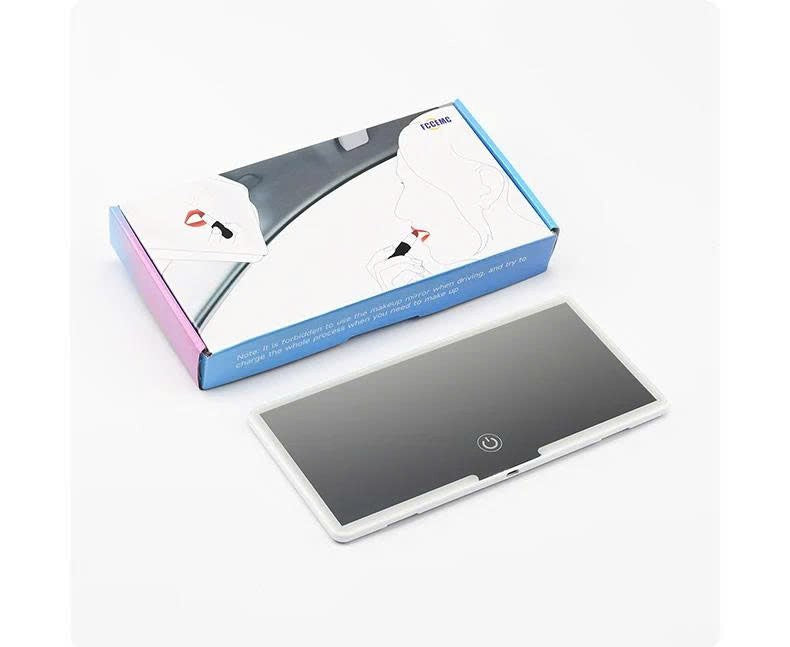 Car Interior Mirrors Sun Visor Plate LED HD Makeup Mirror for Girls Women Rechargeable Fill Light Universal Thin Vanity Mirror